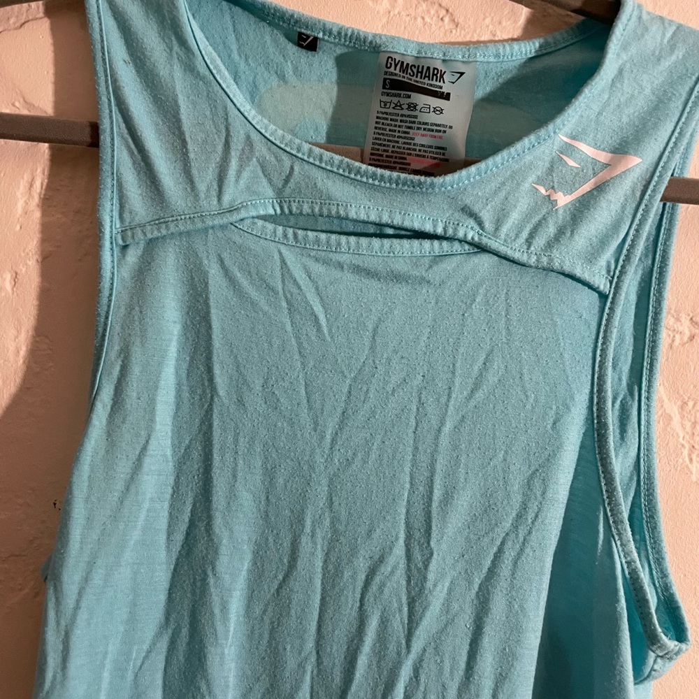 Small. Light blue GymShark tank top
